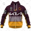 NRL Brisbane Broncos Custom Name Number 2022 Heritage Jersey Zip Up Hoodie