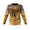 AFL Hawthorn Hawks Custom Name Number Indigenous Mascot Sweatshirt