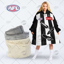 AFL Collingwood Magpies Custom Name Number 2022 Indigenous Guernsey Fleece Oodie