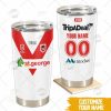 NRL St. George Illawarra Dragons Custosm Name Number 2022 Home Jersey Tumbler
