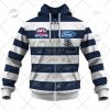 AFL Geelong Cats Custom Name Number 2022 Signatures Guernsey Zip Up Hoodie