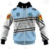 NRL Cronulla-Sutherland Sharks Custom Name Number 2021 Heritage Jersey Zip Up Hoodie