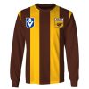 AFL Hawthorn Hawks Custom Name Number 90s Vintage Retro Guernsey Sweatshirt