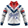 NRL Sydney Roosters Custom Name Number 2020 Away Jersey Zip Up Hoodie
