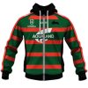 NRL South Sydney Rabbitohs Custom Name Number 2020 Home Jersey Zip Up Hoodie