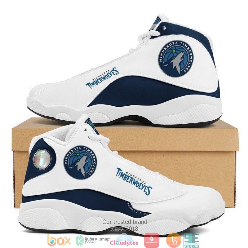 NBA Minnesota Timberwolves White Blue Air Jordan 13 Shoes