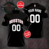 NBA Houston Rockets Custom Name Number Black T-Shirt