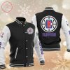 NBA Los Angeles Clippers Black White Baseball Jacket