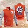 NBA Los Angeles Clippers Orange Silver Baseball Jacket