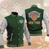 NBA New York Knicks Green Silver Baseball Jacket