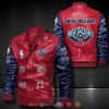 NBA New Orleans Pelicans Red Navy Logo Team Leather Bomber Jacket