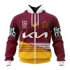 NRL Brisbane Broncos Custom Name Number 2023 Home Jersey Zip Up Hoodie