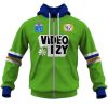 NRL Canberra Raiders Custom Name Number 1990 Vintage Retro Heritage Jersey Zip Up Hoodie