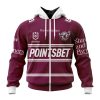 NRL Manly Warringah Sea Eagles Custom Name Number 2023 Home Jersey Zip Up Hoodie