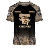 NRL Newcastle Knights Custom Name Number Camo T-Shirt