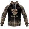 NRL Newcastle Knights Custom Name Number Camo Zip Up Hoodie