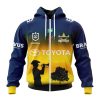 NRL North Queensland Cowboys Custom Name Number 2023 ANZAC Day Jersey Zip Up Hoodie