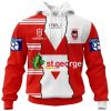 NRL St. George Illawarra Dragons Custom Name Number 2023 Mix Jersey Zip Up Hoodie