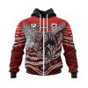 NRL St. George Illawarra Dragons Custom Name Number Indigenous Mascot Zip Up Hoodie