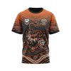 NRL Wests Tigers Custom Name Number Indigenous Mascot T-Shirt