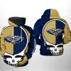 NBA New Orleans Pelicans Navy Gold Skull Pullover Hoodie