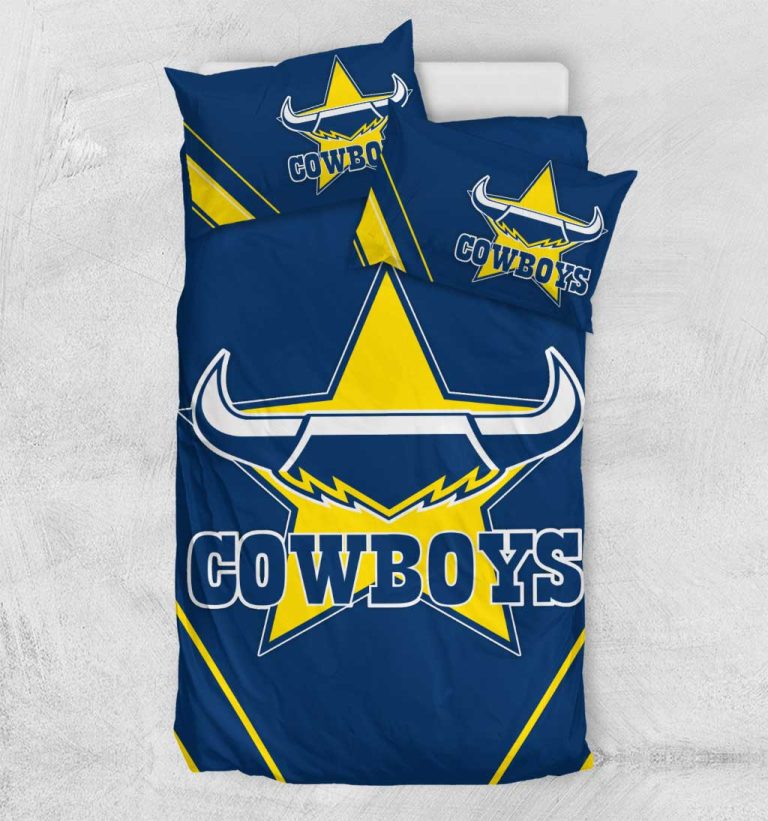 NRL North Queensland Cowboys Blue Yellow Doona Cover V2