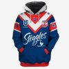 NRL Sydney Roosters Custom Name Number Blue Limited Jersey Pullover Hoodie