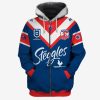 NRL Sydney Roosters Custom Name Number Blue Limited Jersey Zip Up Hoodie
