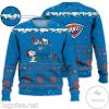 NBA Oklahoma City Thunder Blue Snoopy Ugly Christmas Sweater