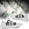 NBA Milwaukee Bucks White Scratch Yeezy Boost Sneakers
