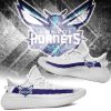 NBA Charlotte Hornets White Dark Purple Yeezy Boost Sneakers