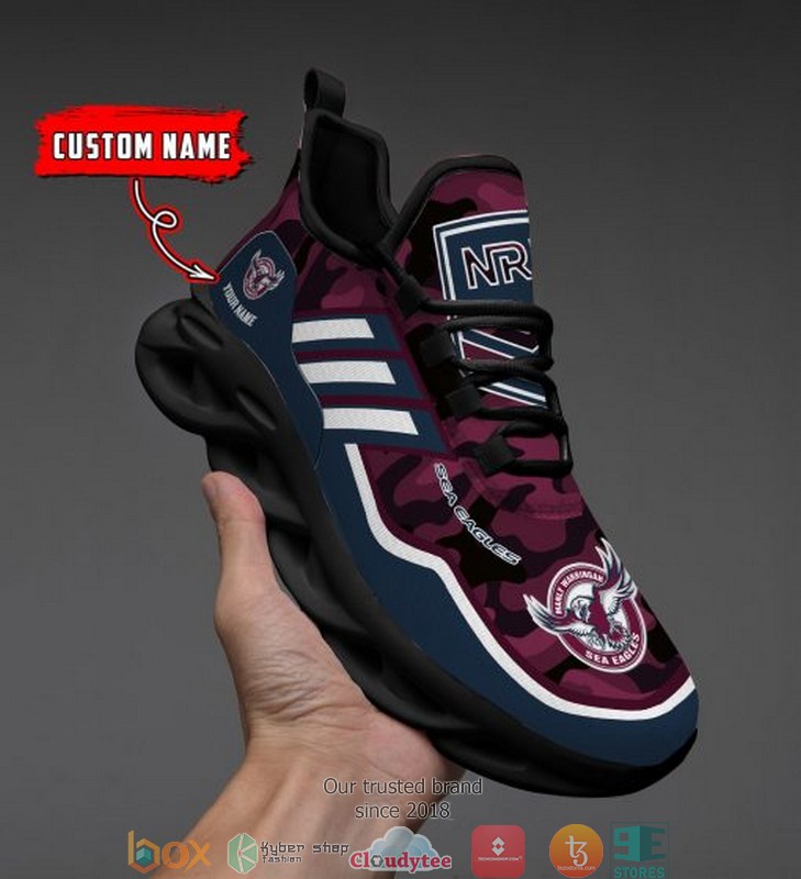 NRL Manly Warringah Sea Eagles Custom Name Camo Max Soul Shoes