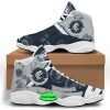AFL Carlton Blues Custom Name Multi Logo Air Jordan 13 Shoes