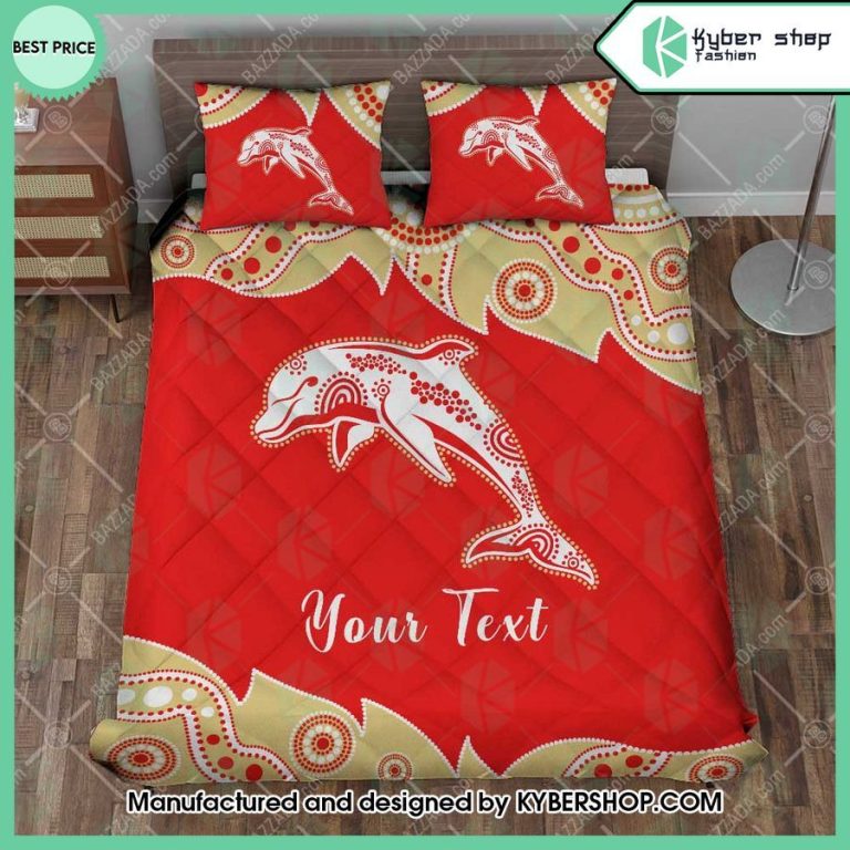 NRL Dolphins Custom Text Indigenous Doona Cover
