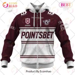 NRL Manly Warringah Sea Eagles Custom Name Number 2023 Alternate Jersey Zip Up Hoodie