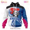 NRL Newcastle Knights Custom Name Number Fight Cancer Zip Up Hoodie