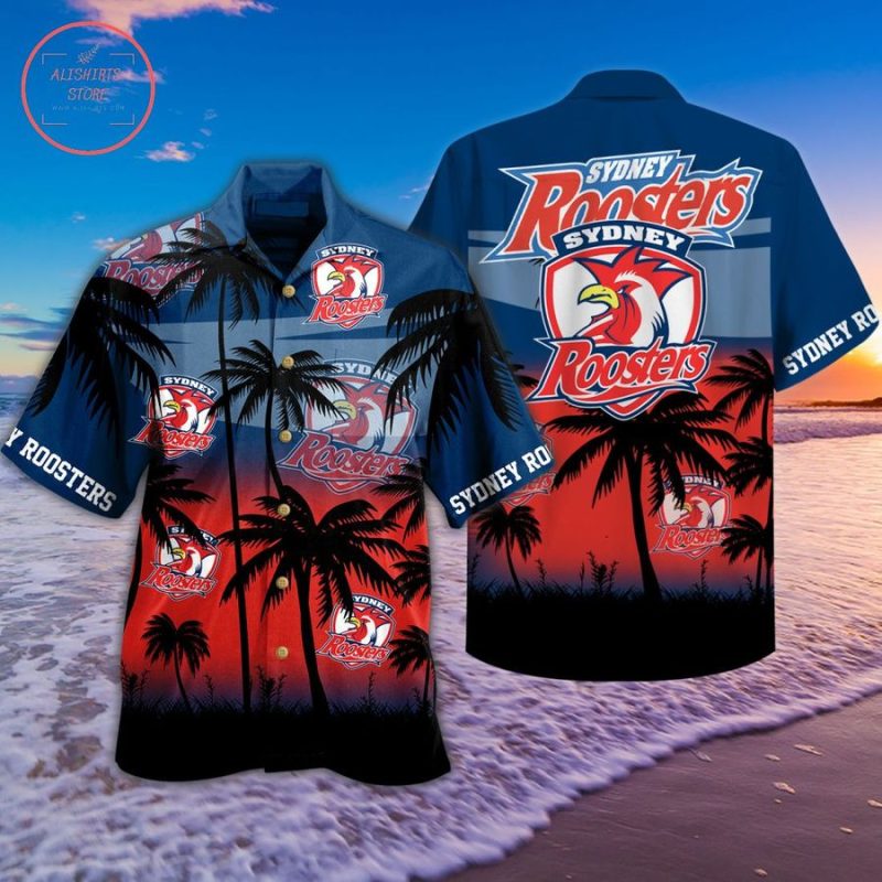 NRL Sydney Roosters Palm Trees Hawaiian Shirt
