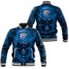 NBA Oklahoma City Thunder Blue Skull Baseball Jacket