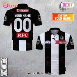 AFL Collingwood Magpies Custom Name Number 2023 Home Guernsey Polo Shirt
