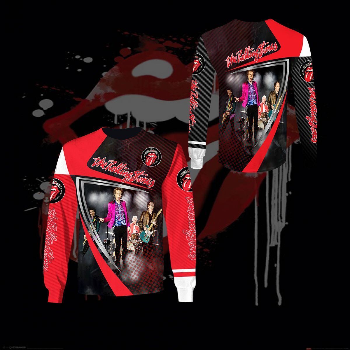 Sweatshirt The Rolling Stones Officiel - Logo HD, Coupe Classique, Col Tissé, 241 G, Produit Sous Licence