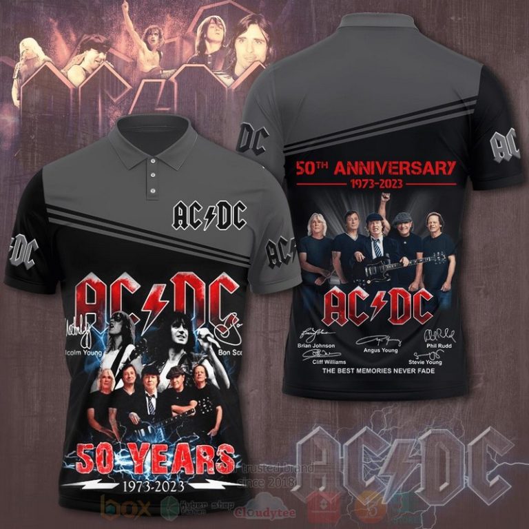 AC/DC Band 50 Years 1973 - 2023 Polo Shirt