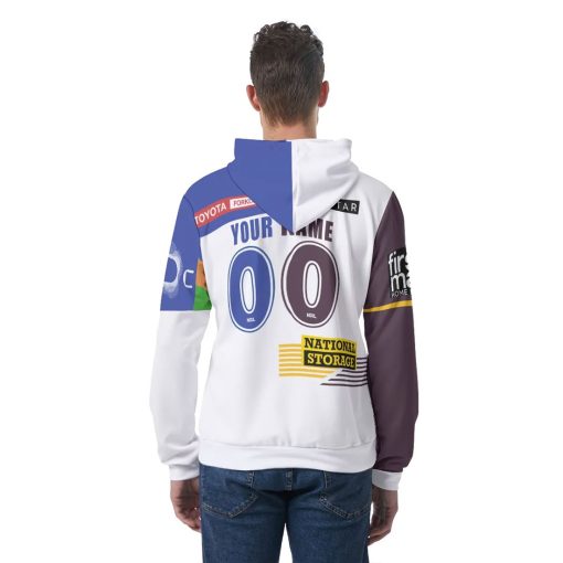 NRL 2 Teams Custom Name Number Half Jersey Pullover Hoodie