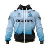NRL Cronulla-Sutherland Sharks Custom Name Number 2022 ANZAC Day Jersey Zip Up Hoodie