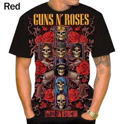 Guns N' Roses Skull Pattern Band T-Shirt (Men's Size S) cotton black type Vintage Second Hand
