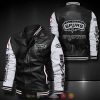 NBA San Antonio Spurs Black White Leather Bomber Jacket
