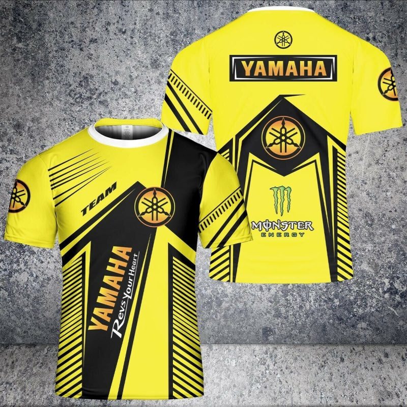 Yamaha Motorcycles Yellow Black T Shirt