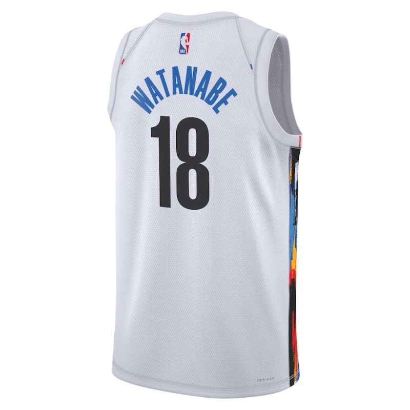 Brooklyn Nets Yuta Watanabe Nike City Edition White NBA Jersey