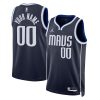Dallas Mavericks Statement Navy Custom NBA Jersey