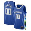 Milwaukee Bucks Nike City Edition Royal Custom NBA Jersey
