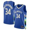 Milwaukee Bucks Giannis Antetokounmpo Nike City Edition Royal NBA Jersey